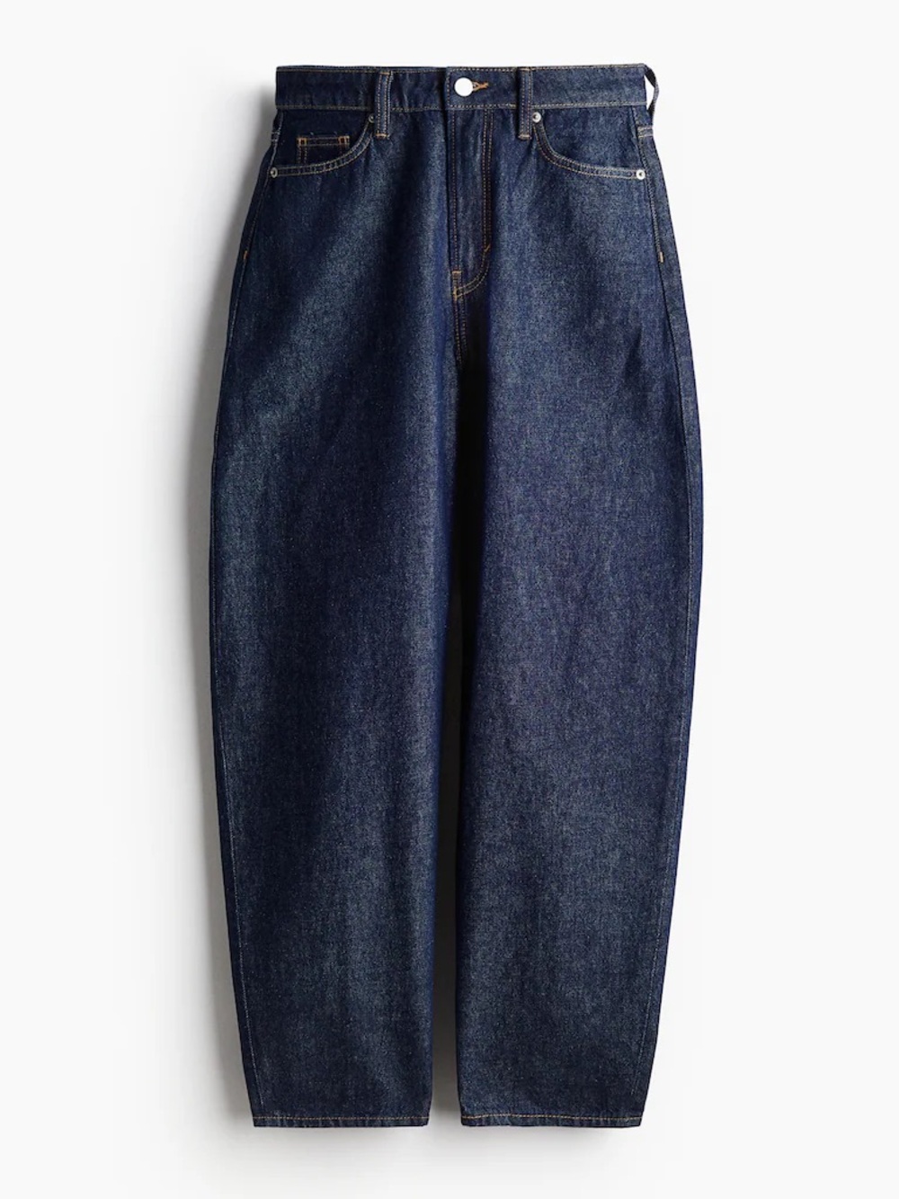 Barrel High Waist Loose Fit Women’s Jeans - Dark Indigo